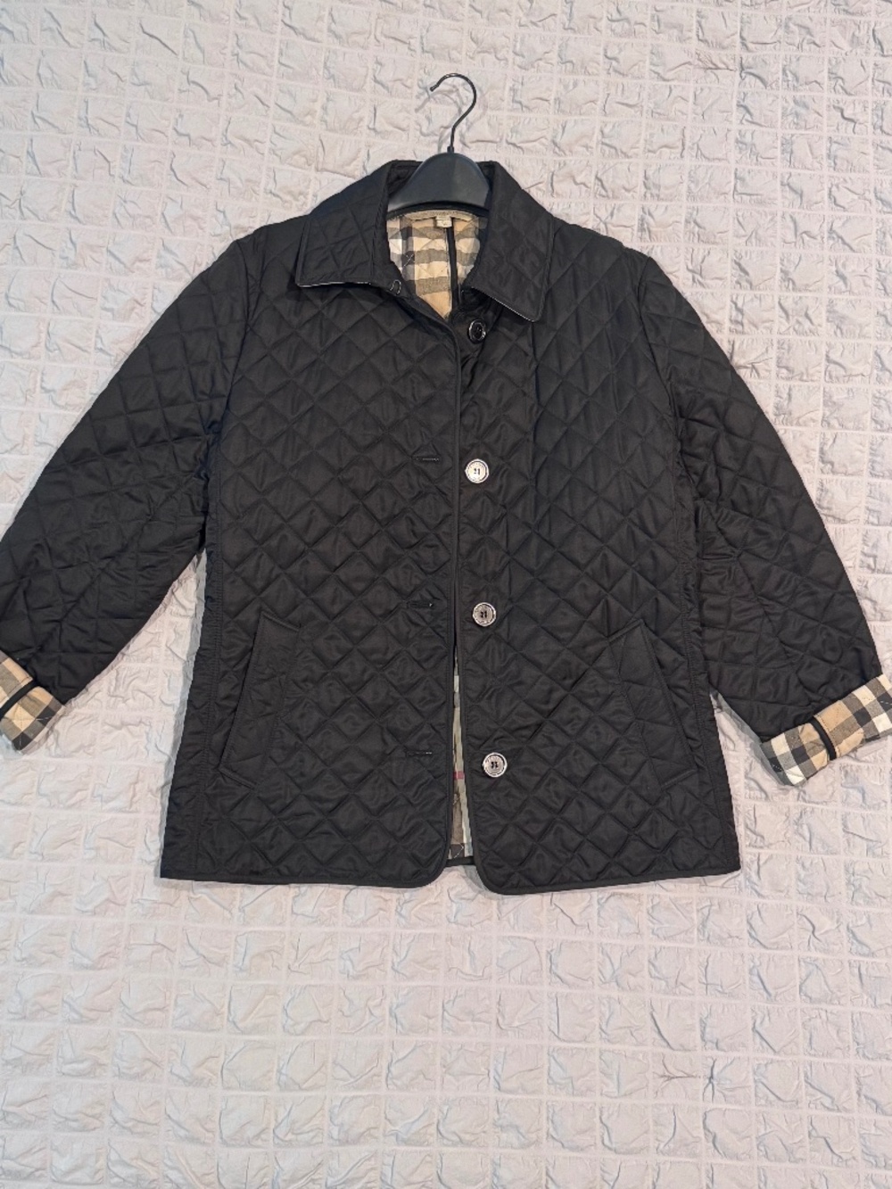 Burberry Brit Quilted Jacket Women’s Nova Check Lined Black XL